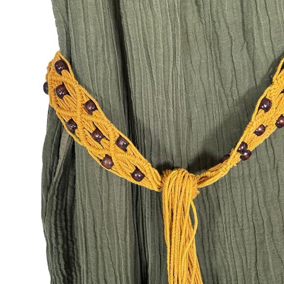 ZIMMERMANN Belted Crinkled Ramie and Cotton Blend Jumpsuit - Picture 4 of 11